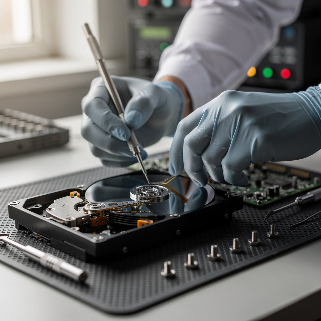 COMPUWEST INC expert technician performing secure data recovery in Santa Barbara, CA