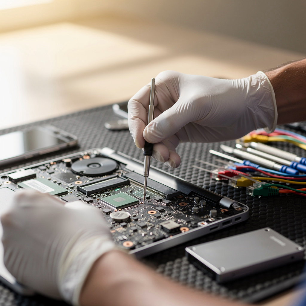 COMPUWEST INC technician providing expert electronics repair and IT services in Santa Barbara